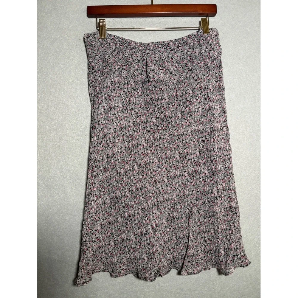 Motherhood Maternity Floral Midi Skirt M Ditsy Rayon Lettuce Hem Cottagecore - Picture 2 of 5